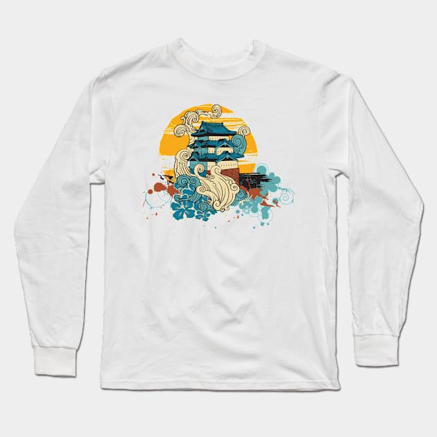 Old Traditional Chinese House Long Sleeve T-Shirt by peace and love